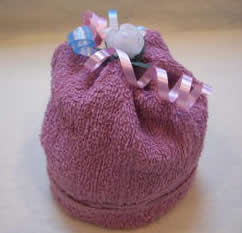 Baby shower favor instructions - Washcloth baby bonnet